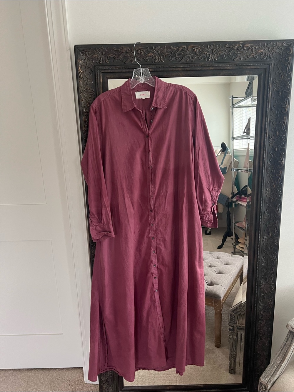 XiRENA BodenLong Button-Front Maxi Dress in Mauve Plum